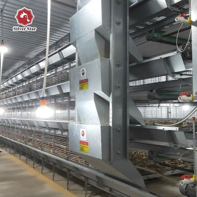 قفص الدجاج البرويلر من أربعة مستويات قفص بطارية للدجاج الرضيع من أربعة مستويات قفص تربية الدواجن المعدات الآلية النظام